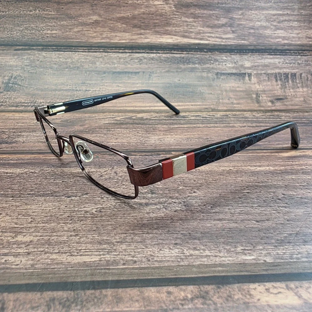 Coach Britany 214 Coffee Eyeglasses Rectangular Brown Metal Frame 52-16-135